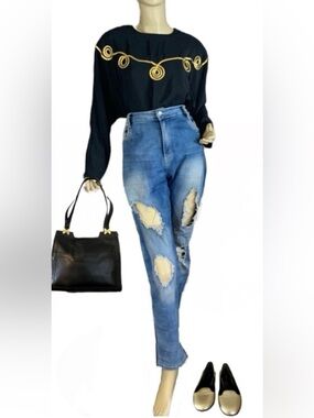 PUZZLE BLUE DISTRESSED SKINNY LEG JEANS (20)
